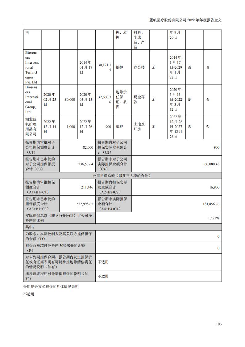 蓝帆医疗股份有限公司2022年年度报告_105