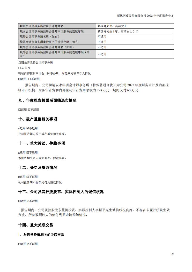 蓝帆医疗股份有限公司2022年年度报告_98