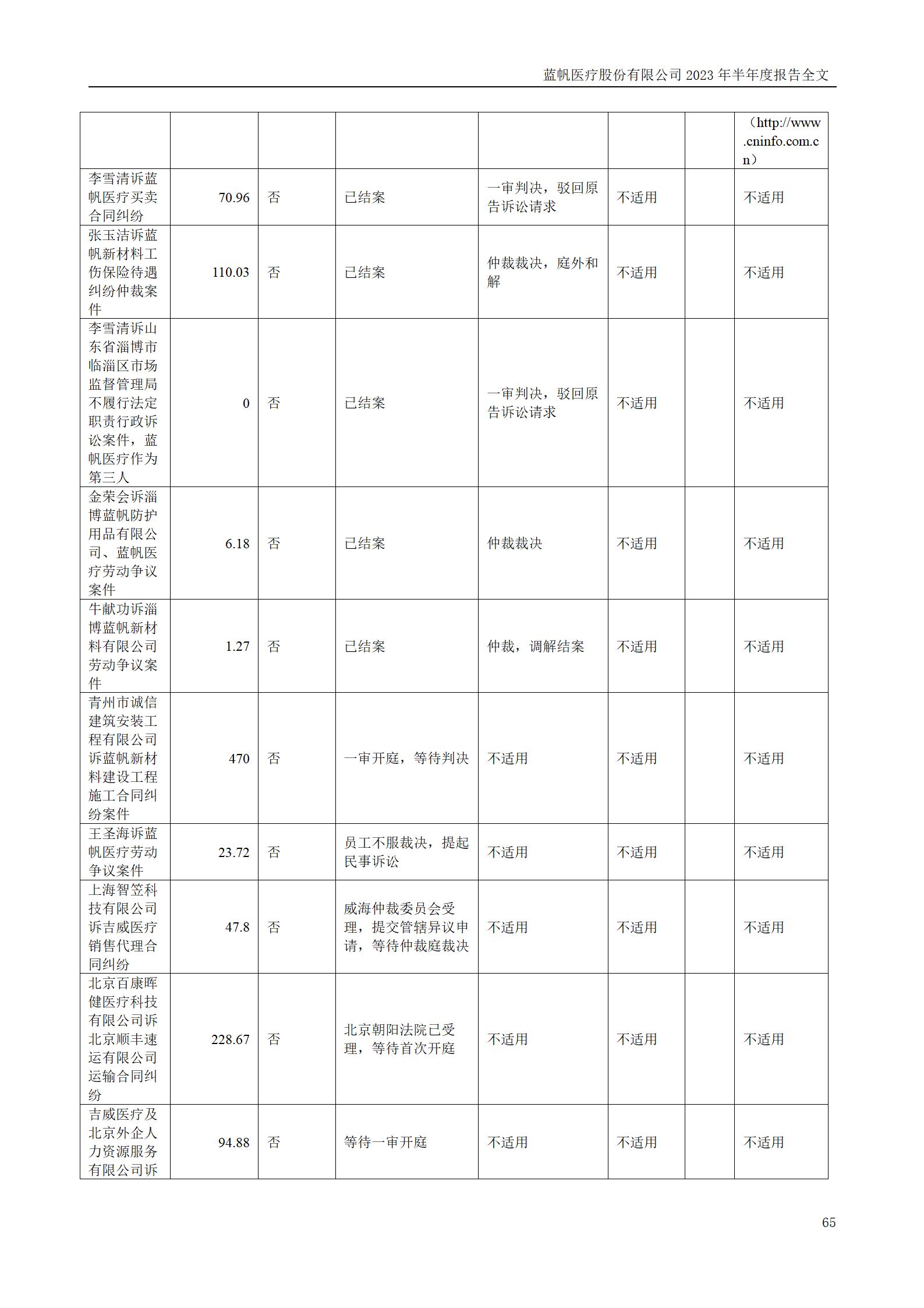 蓝帆医疗股份有限公司2023年半年度报告_65