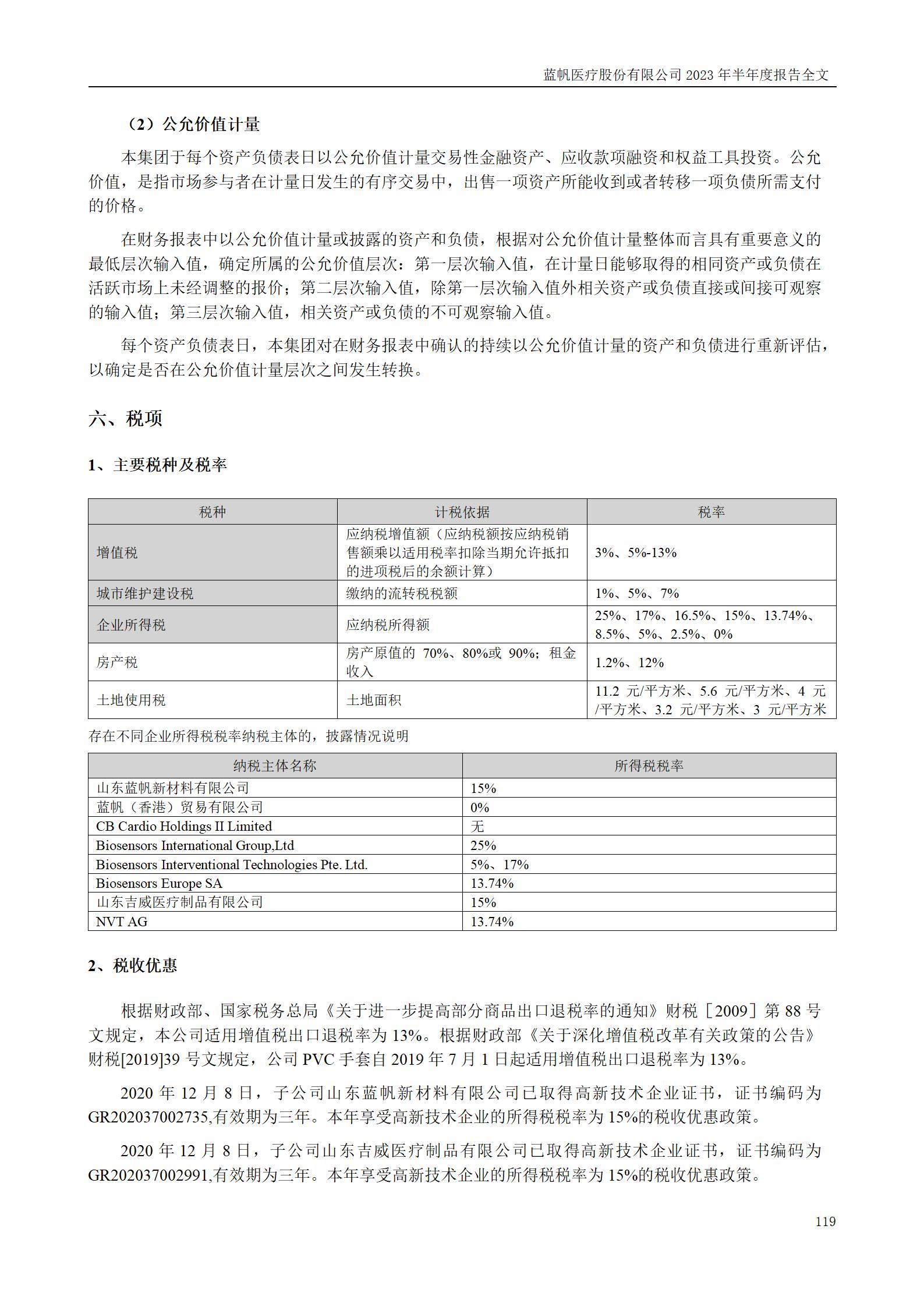 蓝帆医疗股份有限公司2023年半年度报告_119