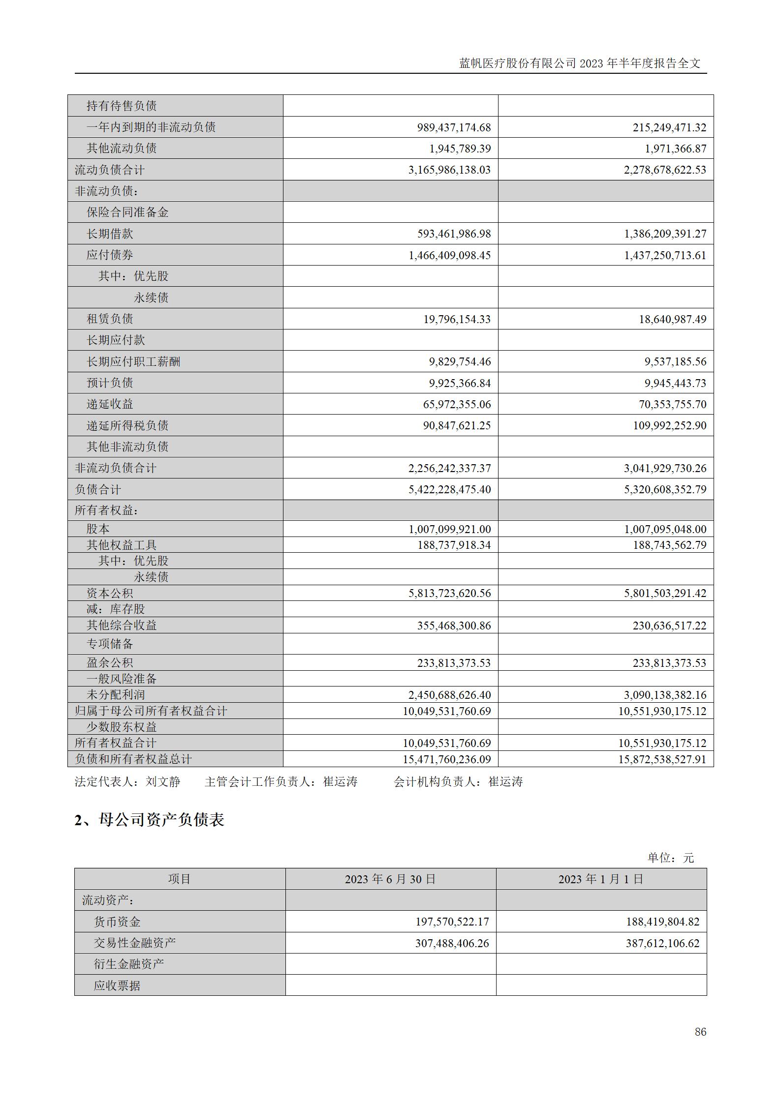 蓝帆医疗股份有限公司2023年半年度报告_86