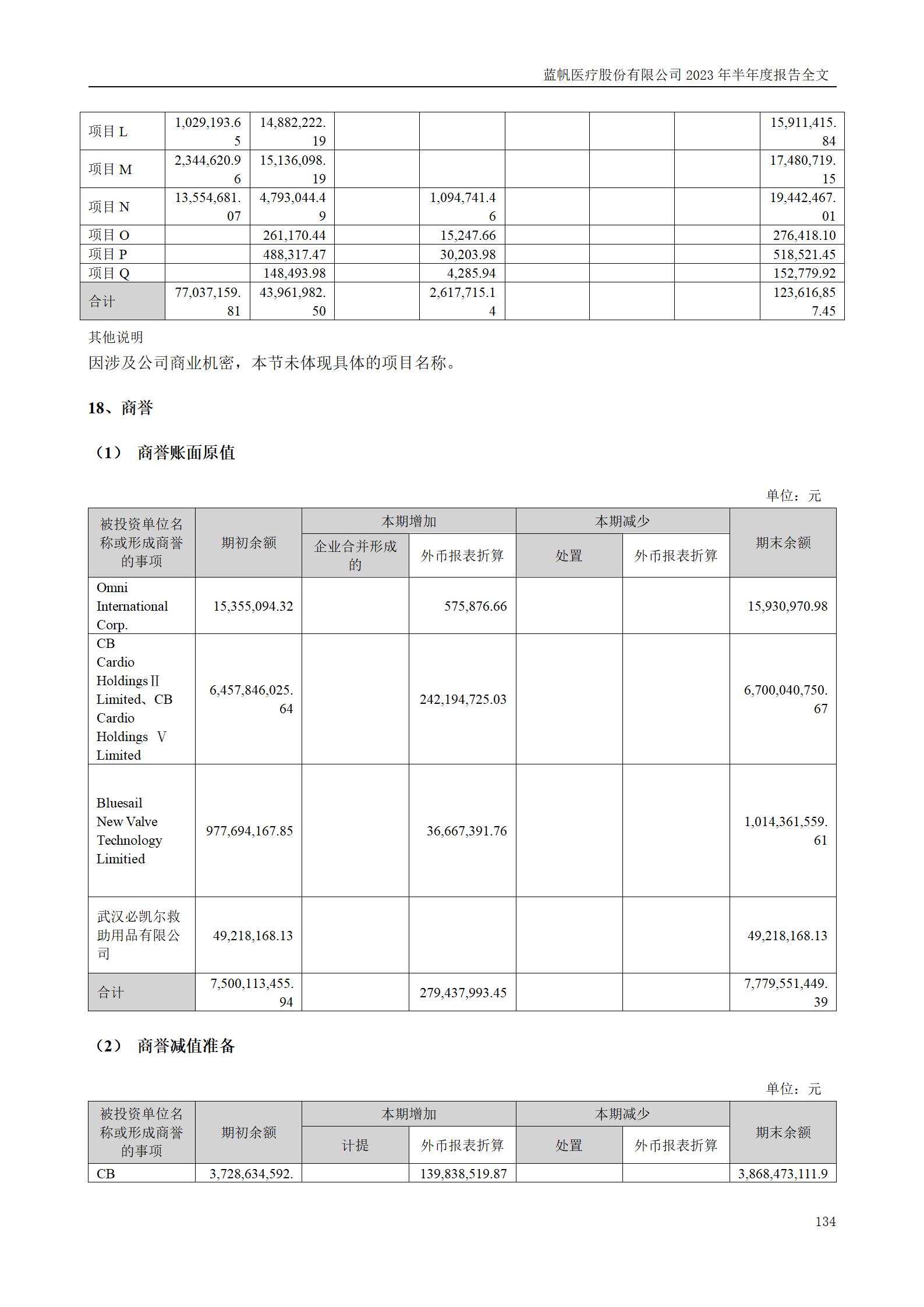 蓝帆医疗股份有限公司2023年半年度报告_134