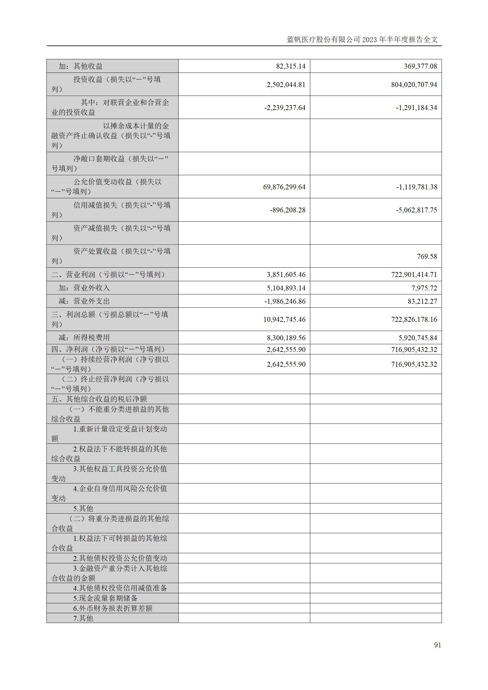 蓝帆医疗股份有限公司2023年半年度报告_91