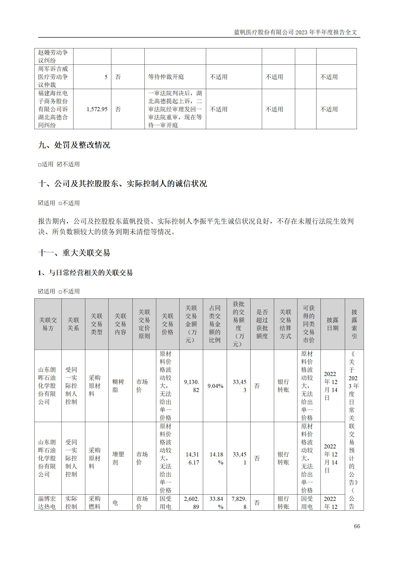 蓝帆医疗股份有限公司2023年半年度报告_66