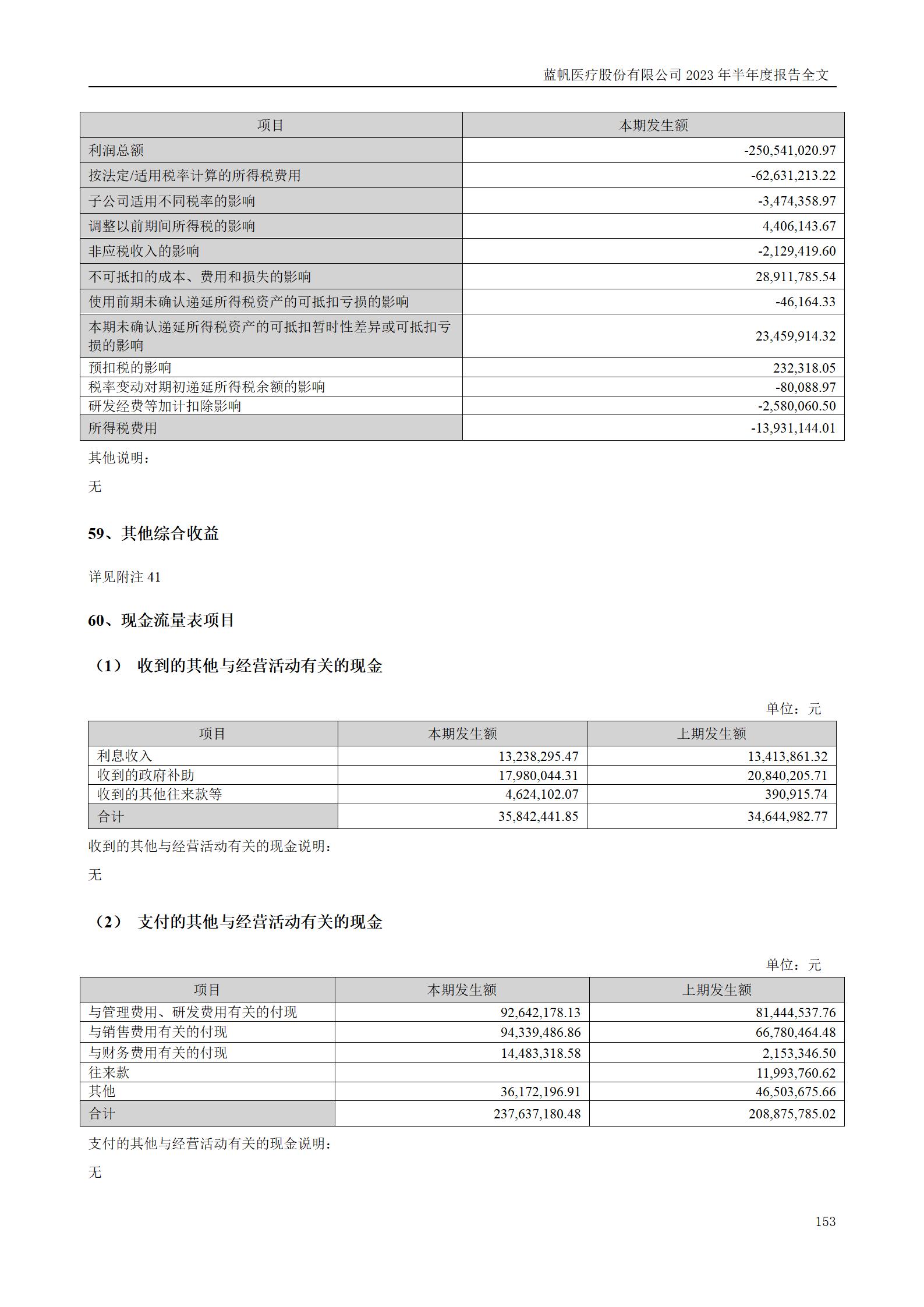 蓝帆医疗股份有限公司2023年半年度报告_153