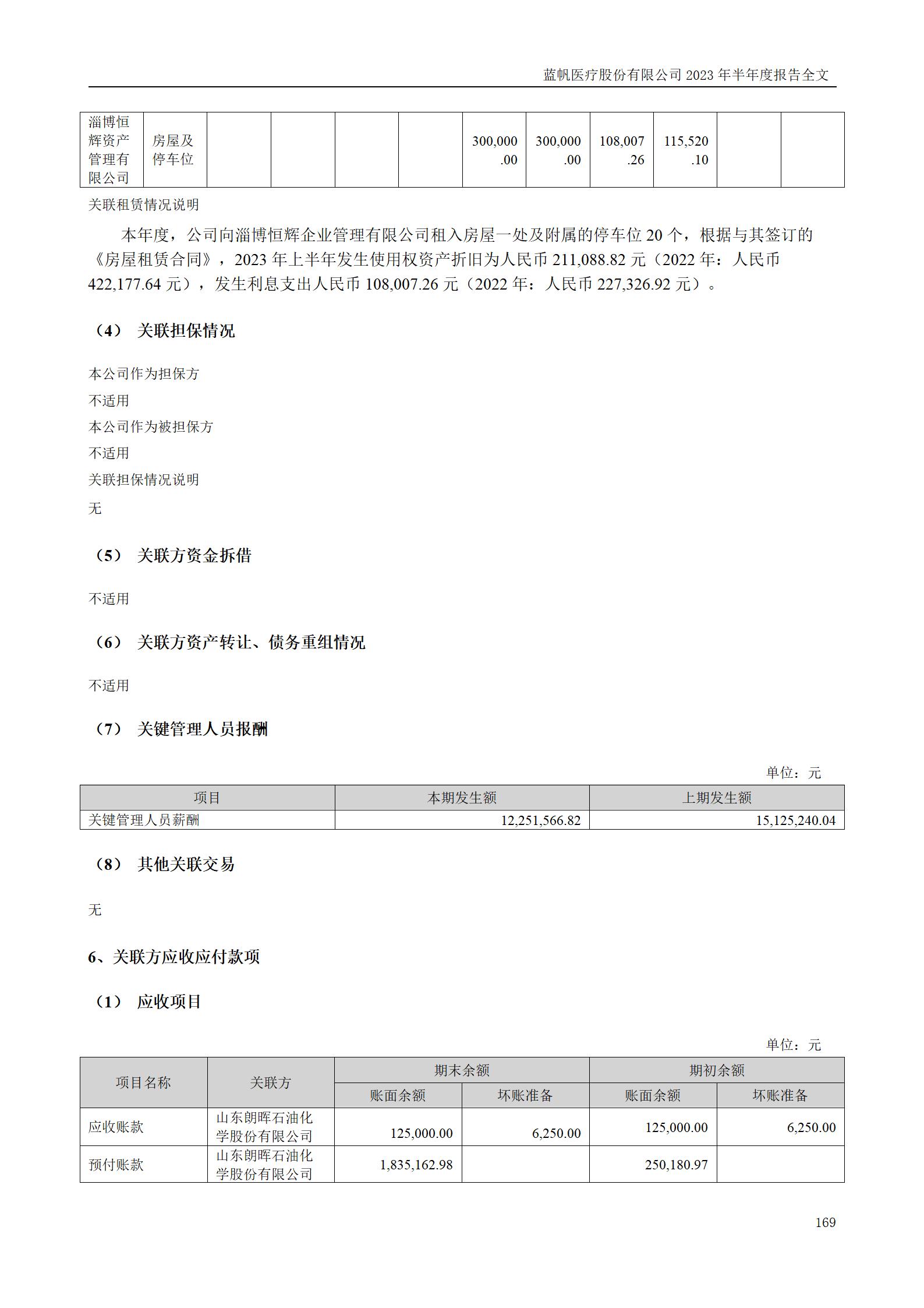 蓝帆医疗股份有限公司2023年半年度报告_169