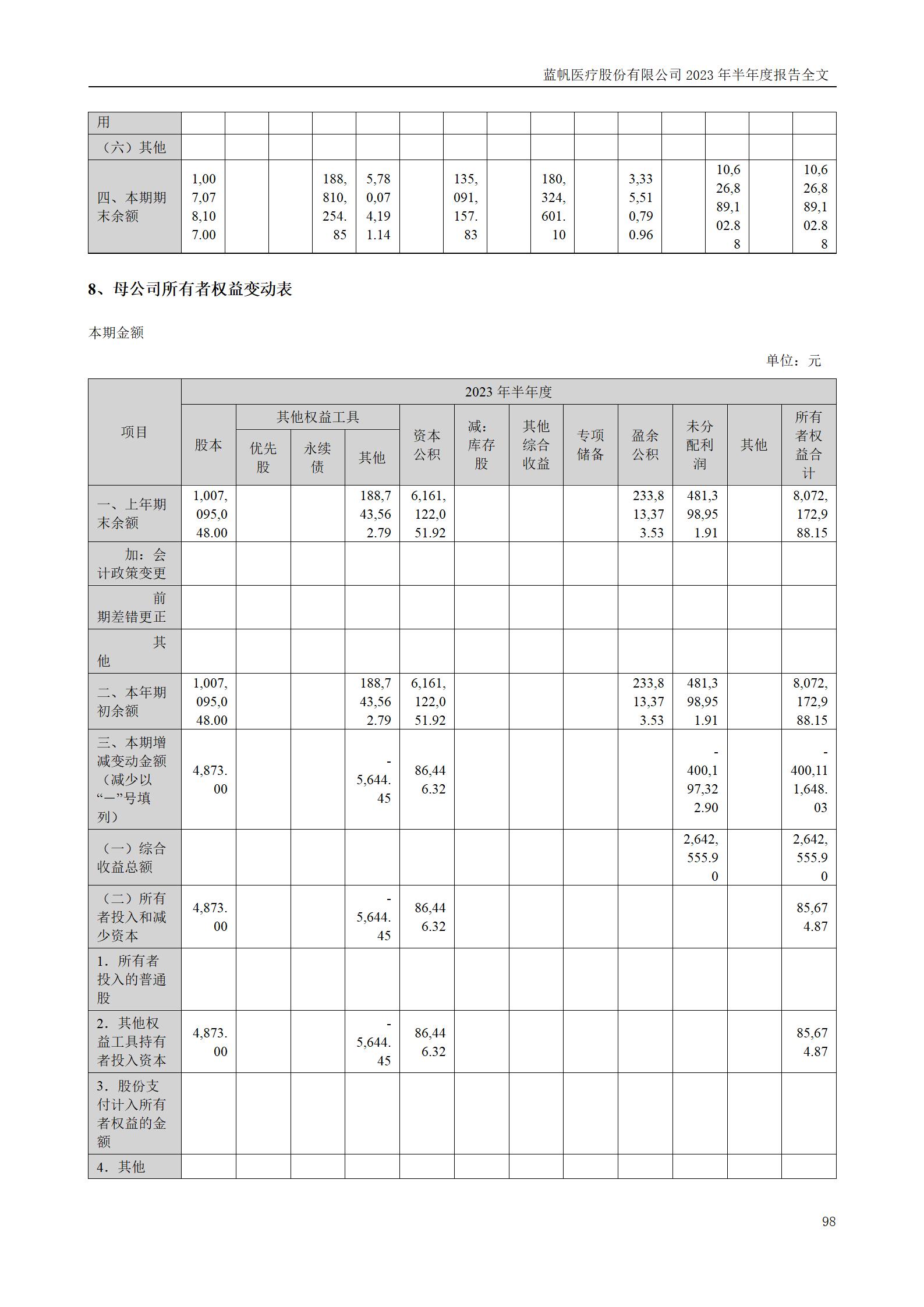 蓝帆医疗股份有限公司2023年半年度报告_98