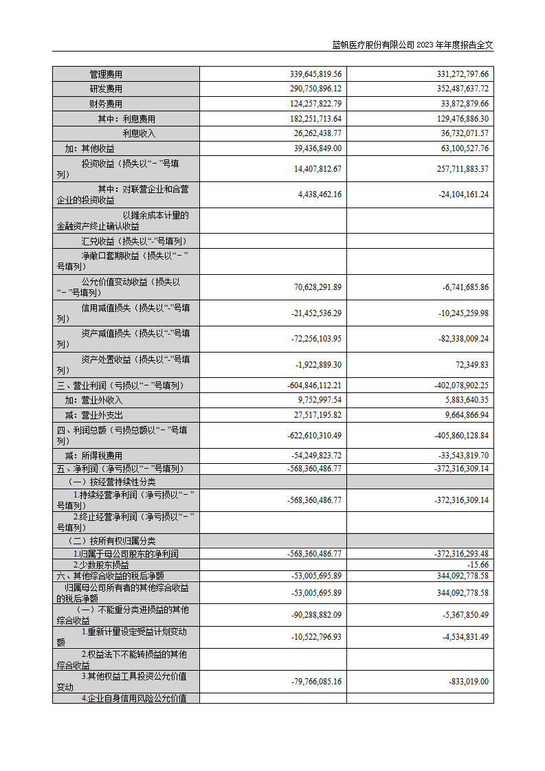 蓝帆医疗股份有限公司2023年年度报告_133