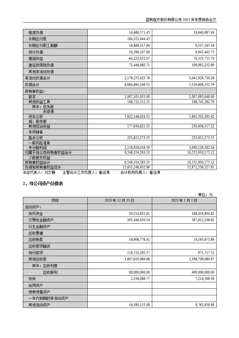 蓝帆医疗股份有限公司2023年年度报告_130