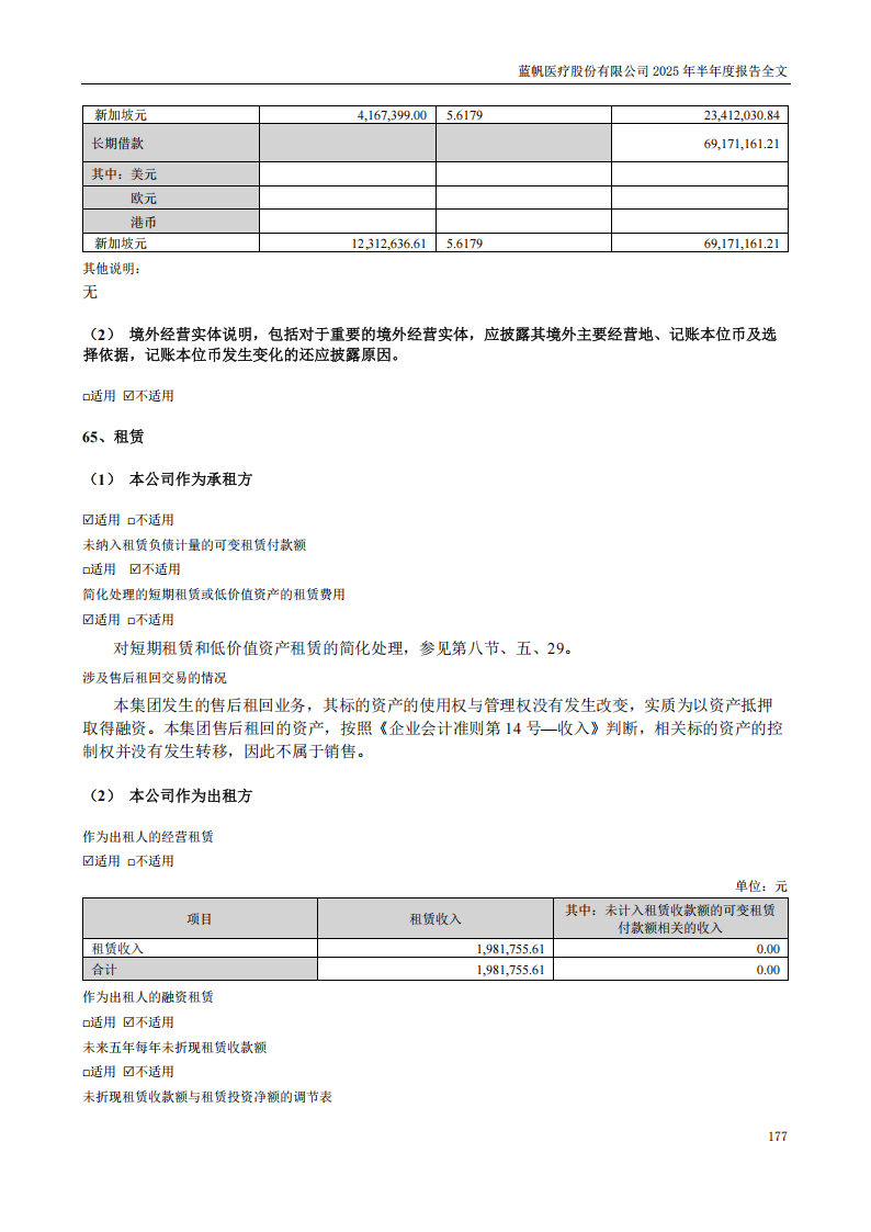蓝帆医疗：2025年半年度报告_177