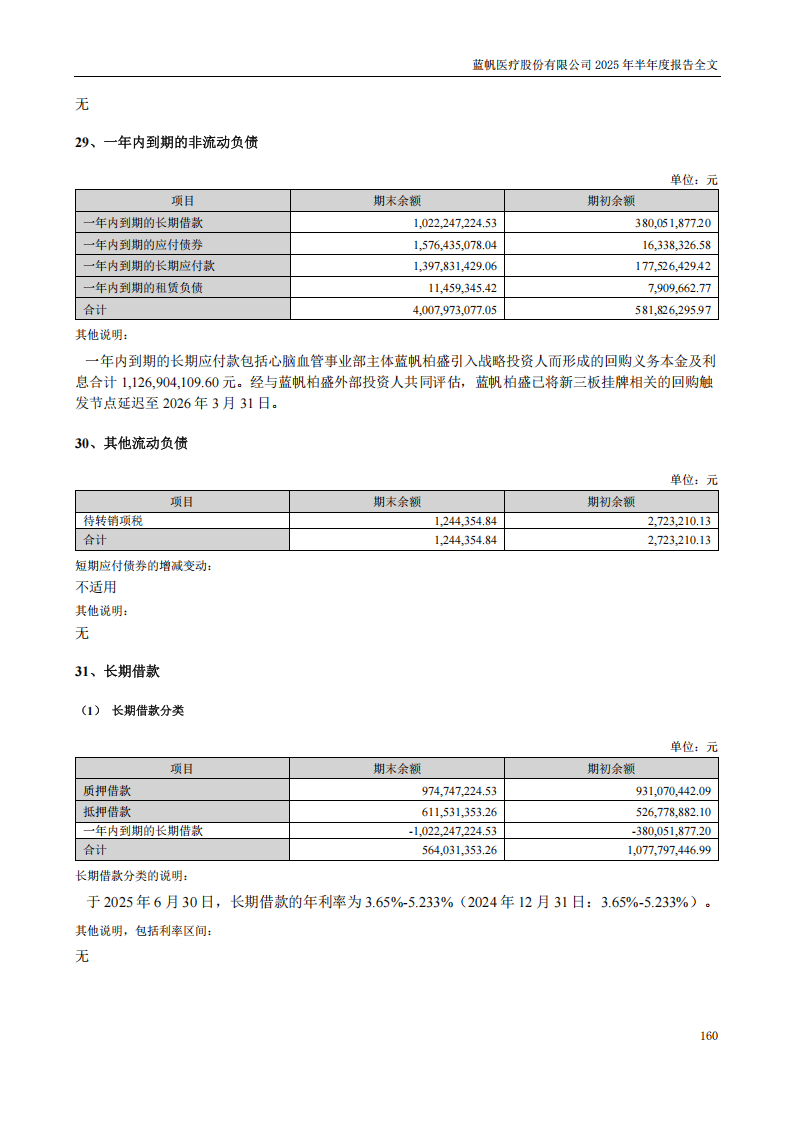 蓝帆医疗：2025年半年度报告_160