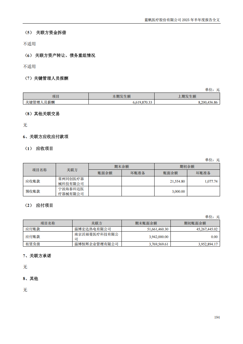 蓝帆医疗：2025年半年度报告_194