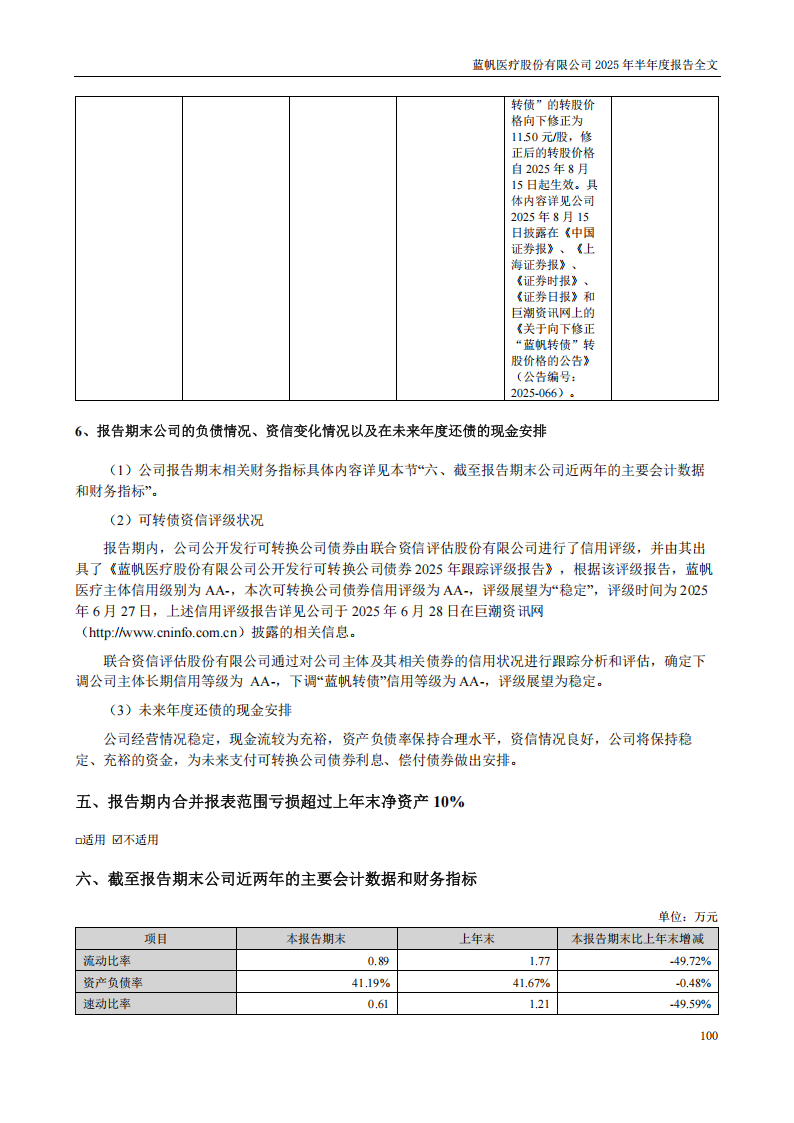 蓝帆医疗：2025年半年度报告_100
