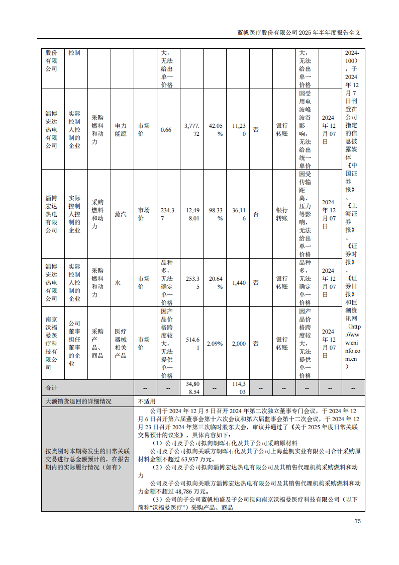 蓝帆医疗：2025年半年度报告_75